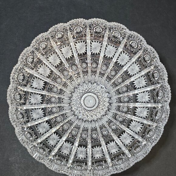 Rare Vintage European Czech Brilliant Cut Glass Handcut Queen Lace 24% Lead Crys - Picture 3 of 12